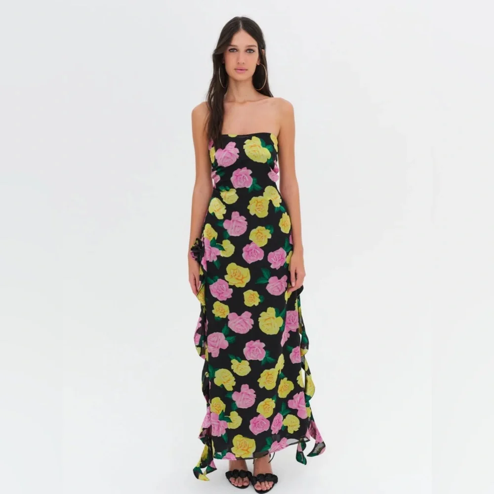NWT For Love & Lemons Madison Maxi Dress Size Small - Picture 3 of 5